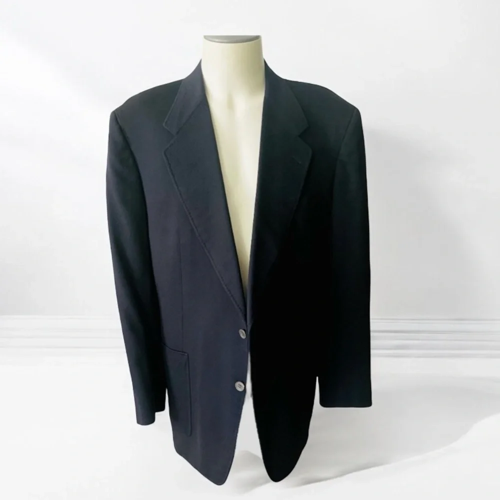 CANALI 100% CASHMERE BLACK 2 BTN SINGLE BREASTED JACKET 54L ITALY